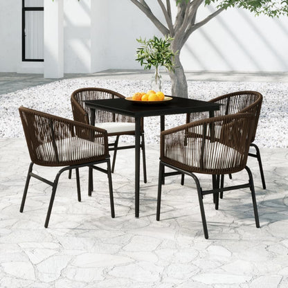 vidaXL Ensemble de salle à manger de jardin 5 pcs marron