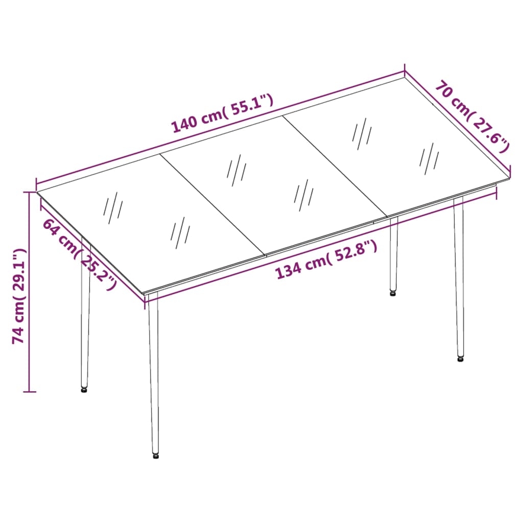 vidaXL Ensemble de salle à manger de jardin 5 pcs marron