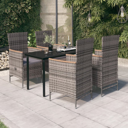vidaXL 5-tlg. Garten-Essgruppe mit Kissen Grau