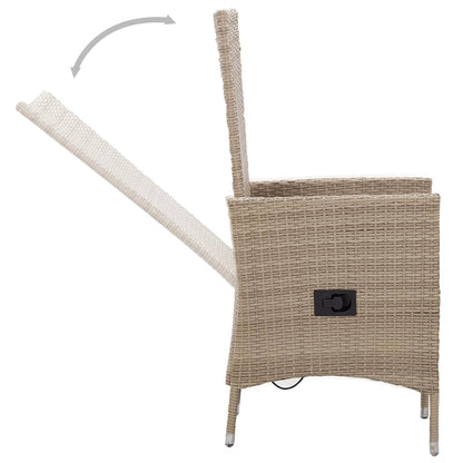 vidaXL Ensemble de salle à manger de jardin 5 pièces avec coussins Beige