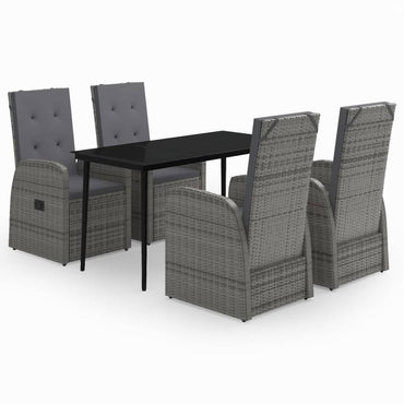vidaXL Ensemble de salle à manger de jardin 5 pcs avec coussins Gris