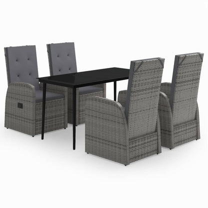 vidaXL Ensemble de salle à manger de jardin 5 pcs avec coussins Gris