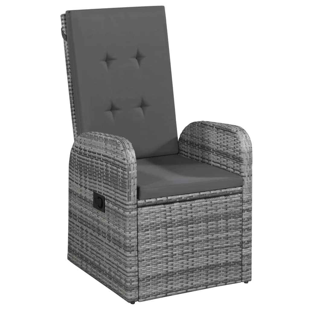 vidaXL Ensemble de salle à manger de jardin 5 pcs avec coussins Gris