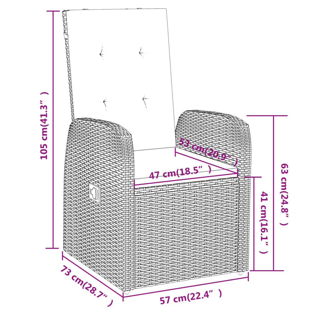 vidaXL Ensemble de salle à manger de jardin 5 pcs avec coussins Gris