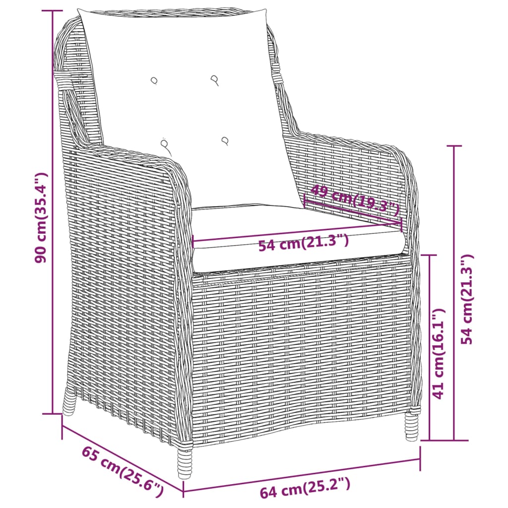vidaXL Ensemble de salle à manger de jardin 5 pcs marron