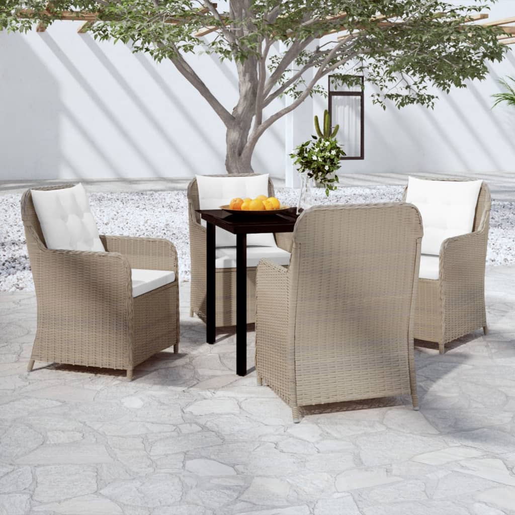 vidaXL Ensemble de salle à manger de jardin 5 pcs marron