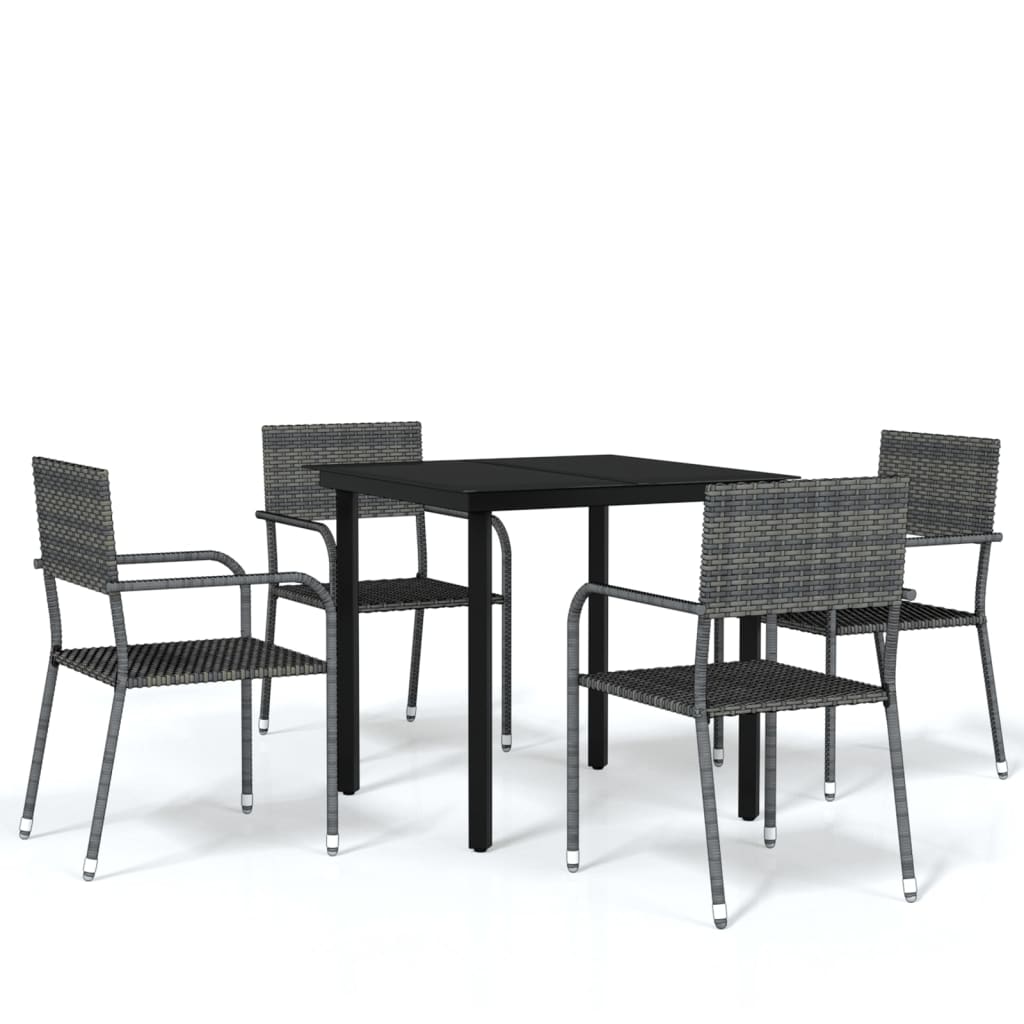 vidaXL 5-tlg. Garten-Essgruppe Grau