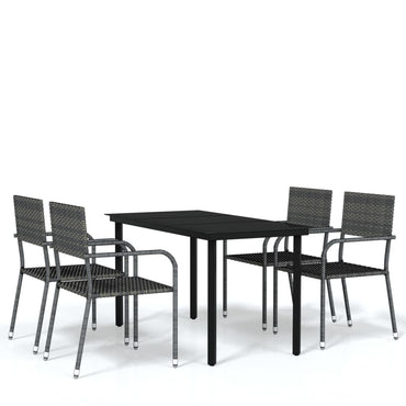 vidaXL 5-tlg. Garten-Essgruppe Grau