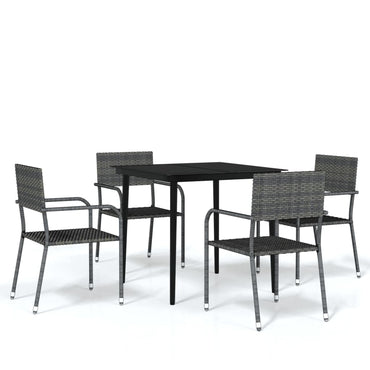 vidaXL 5-tlg. Garten-Essgruppe Grau