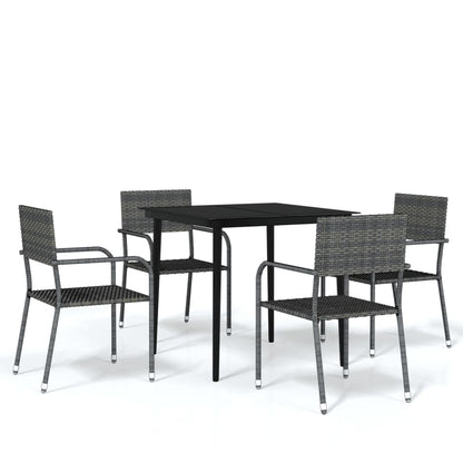 vidaXL 5-tlg. Garten-Essgruppe Grau