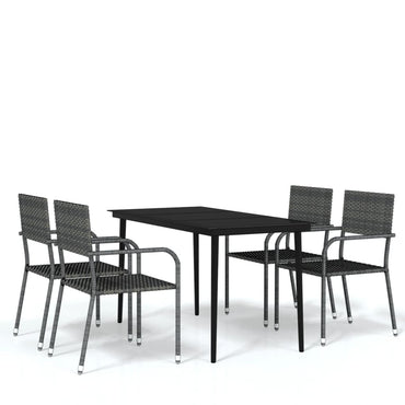 vidaXL 5-tlg. Garten-Essgruppe Grau