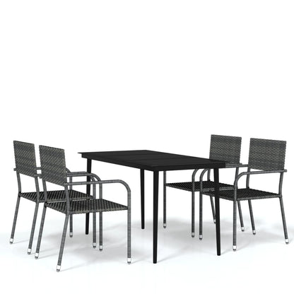 vidaXL 5-tlg. Garten-Essgruppe Grau