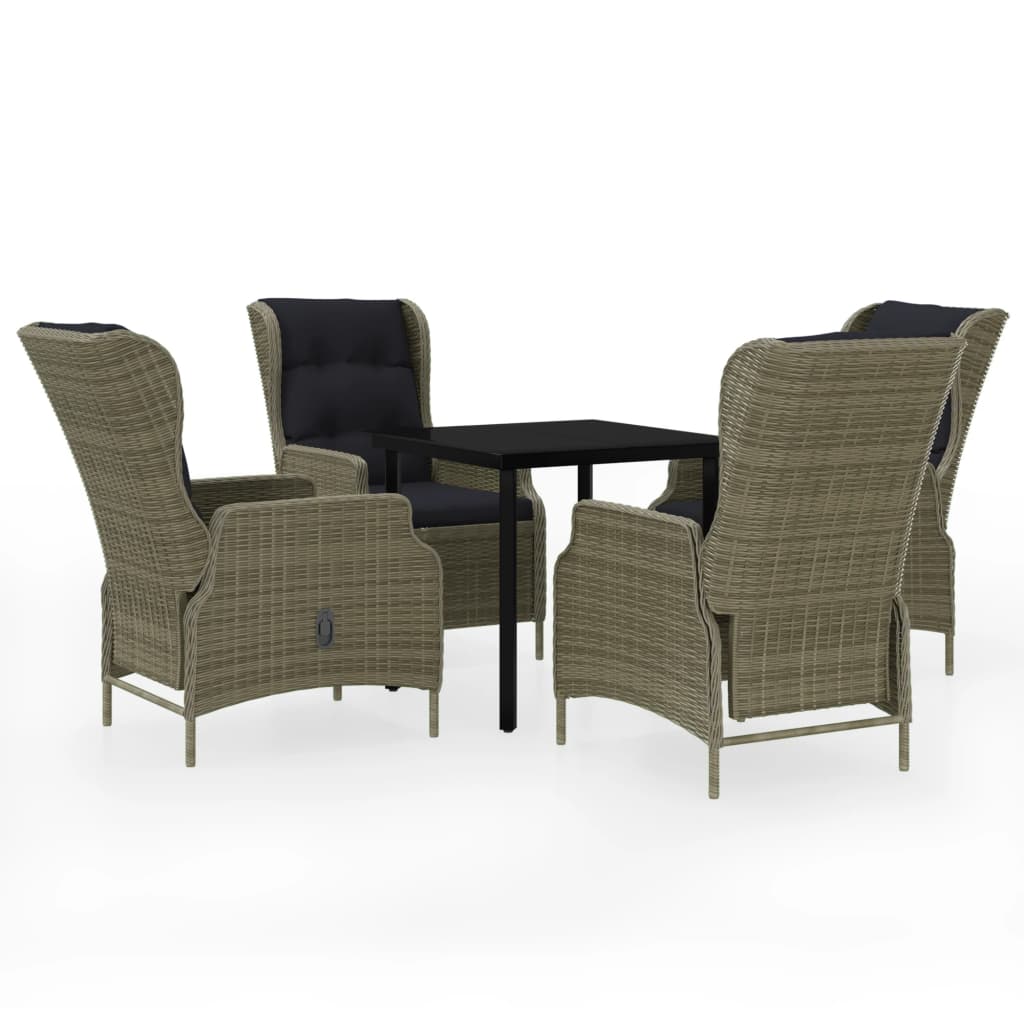 vidaXL Ensemble de salle à manger de jardin 5 pcs marron