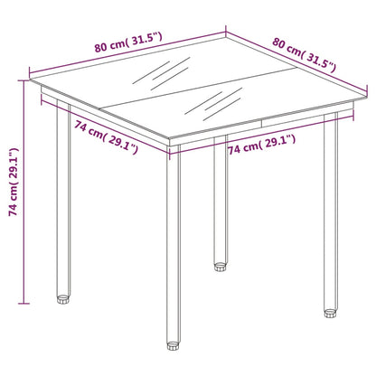 vidaXL Ensemble de salle à manger de jardin 5 pcs marron