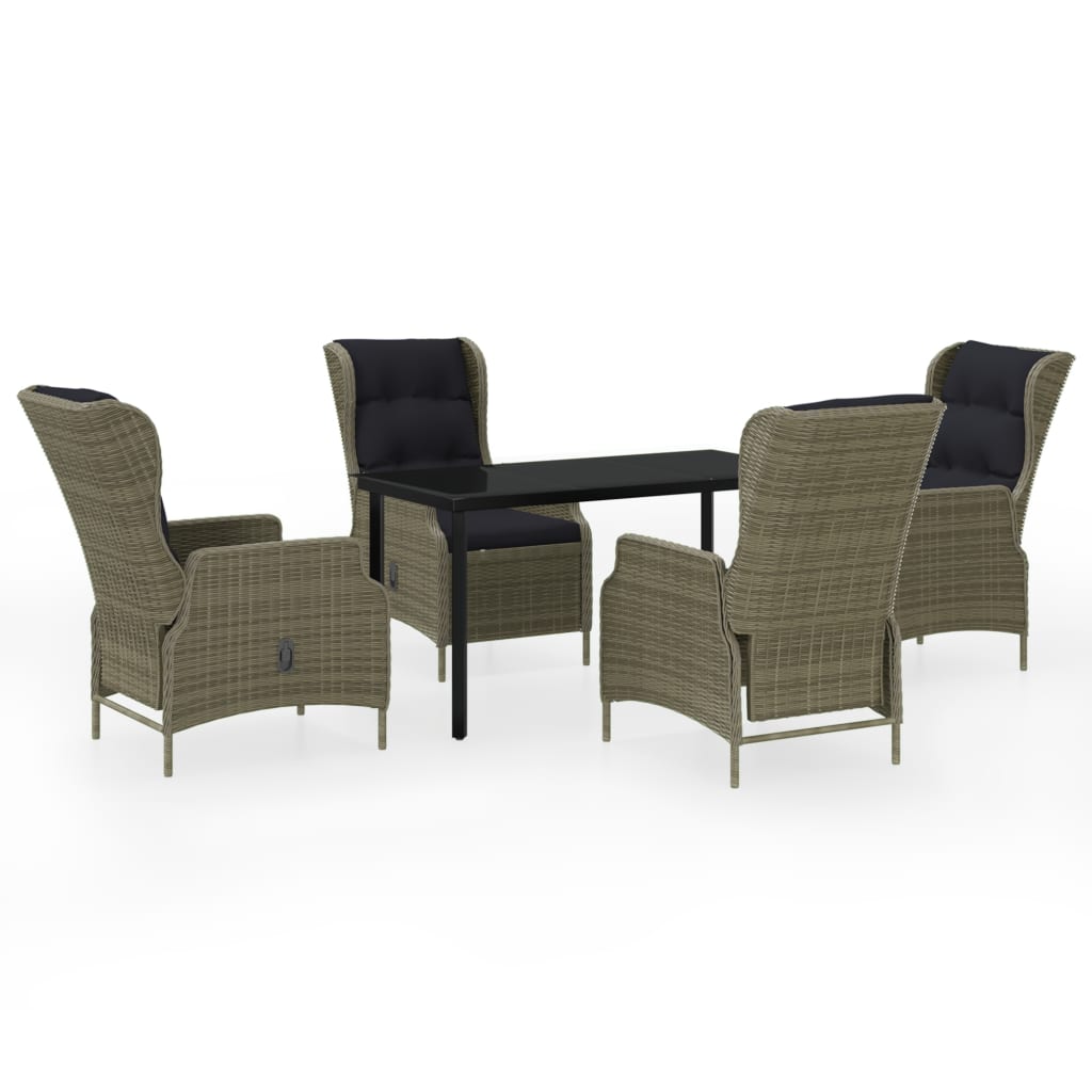 vidaXL Ensemble de salle à manger de jardin 5 pcs marron