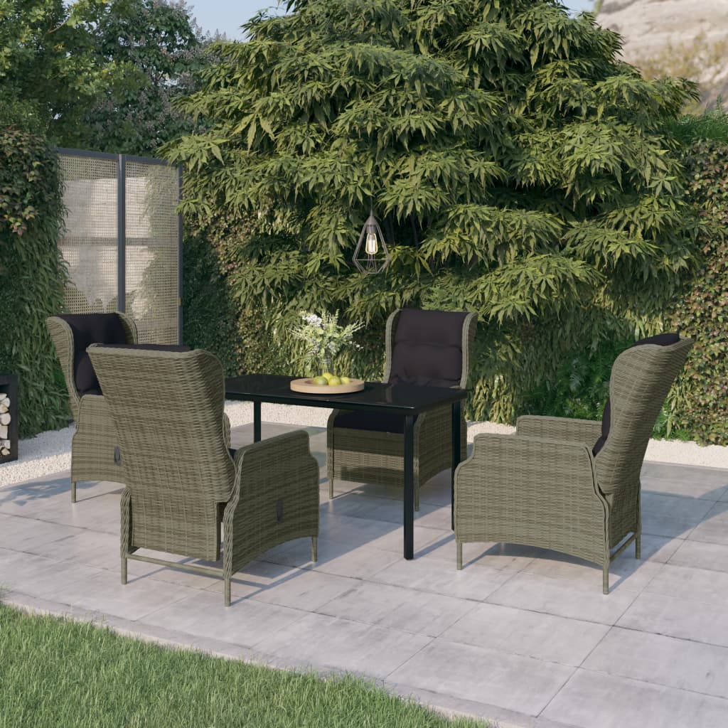 vidaXL Ensemble de salle à manger de jardin 5 pcs marron