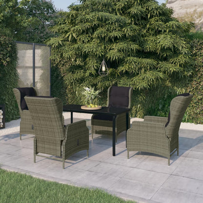 vidaXL Ensemble de salle à manger de jardin 5 pcs marron