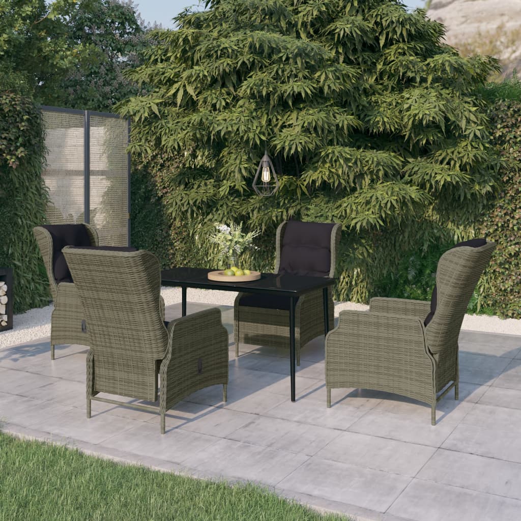 vidaXL Ensemble de salle à manger de jardin 5 pcs marron