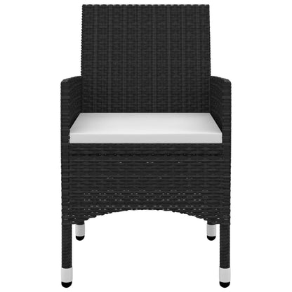 vidaXL 5-tlg. Garten-Essgruppe mit Auflagen Poly Rattan und Glas