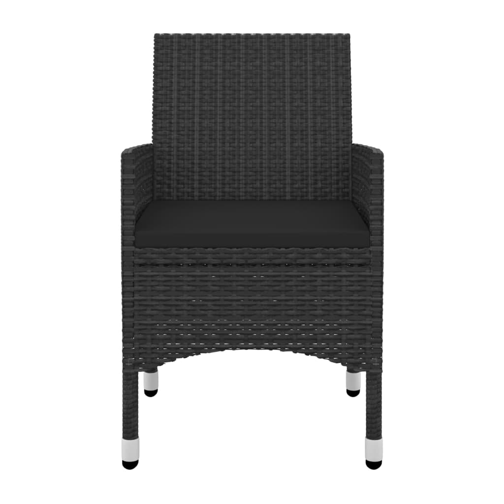vidaXL 5-tlg. Garten-Essgruppe mit Auflagen Poly Rattan und Glas