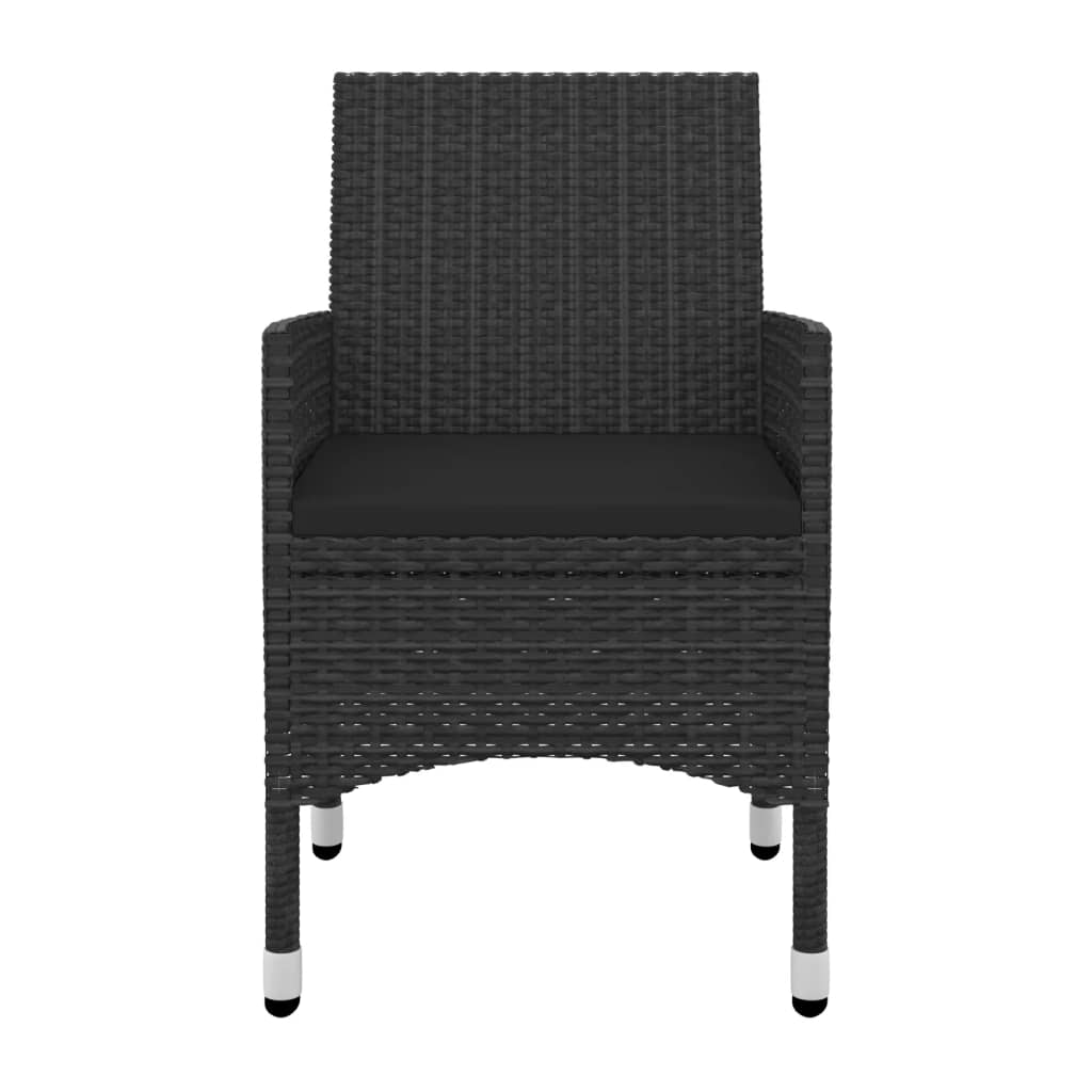 vidaXL 5-tlg. Garten-Essgruppe mit Auflagen Poly Rattan und Glas