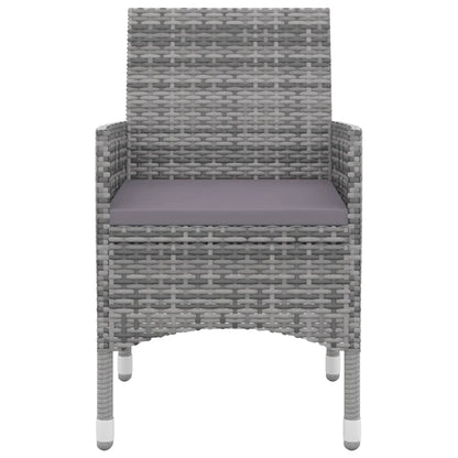 vidaXL 5-tlg. Garten-Essgruppe mit Auflagen Poly Rattan und Glas