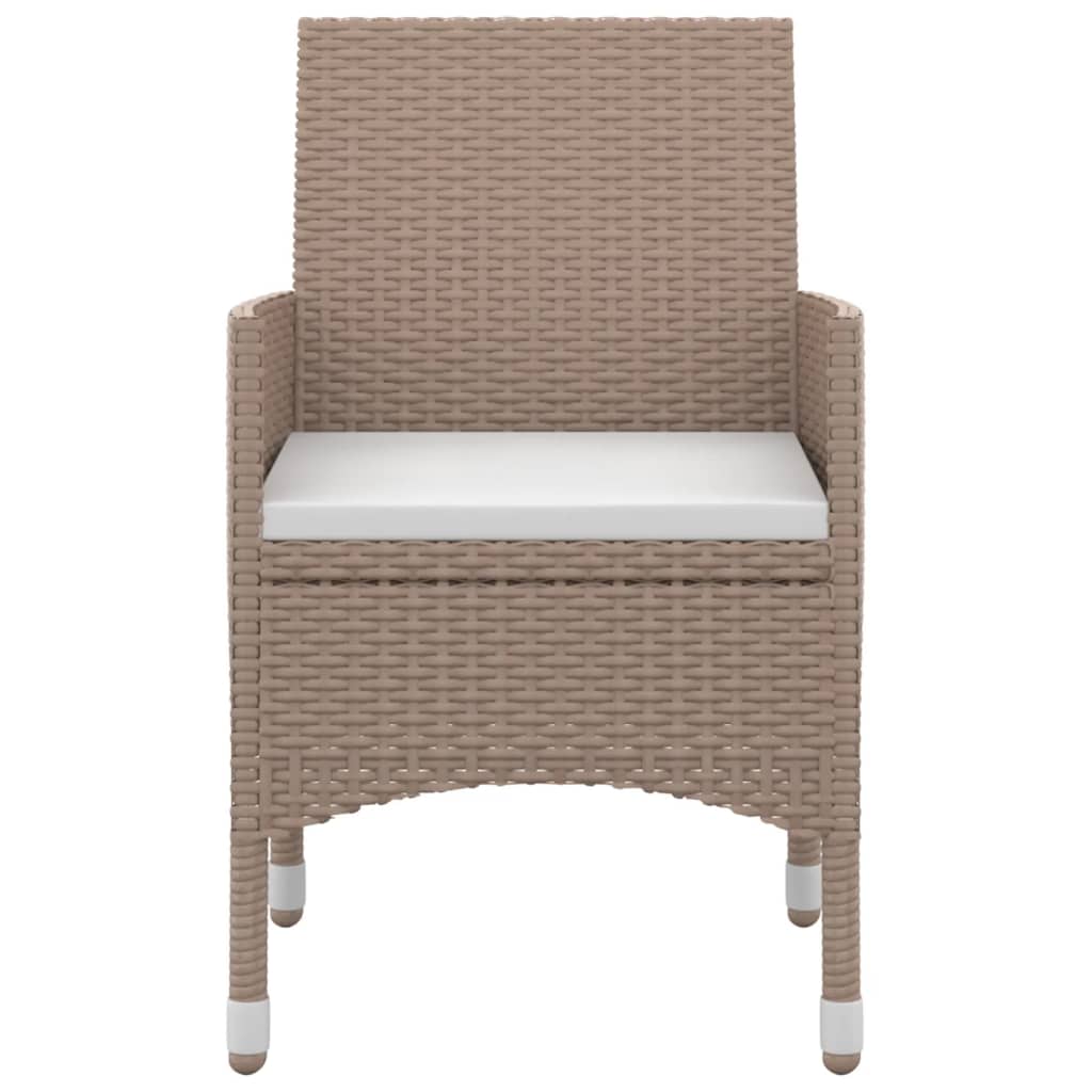 vidaXL 5-tlg. Garten-Essgruppe mit Auflagen Poly Rattan und Glas