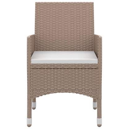 vidaXL 5-tlg. Garten-Essgruppe mit Auflagen Poly Rattan und Glas
