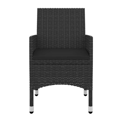 vidaXL 5-tlg. Garten-Essgruppe mit Auflagen Poly Rattan und Glas