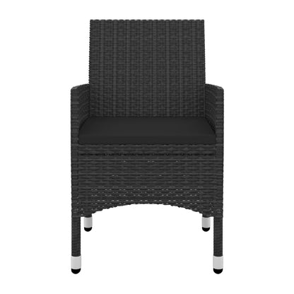 vidaXL Ensemble repas de jardin 5 pcs avec coussins résine tressée et verre