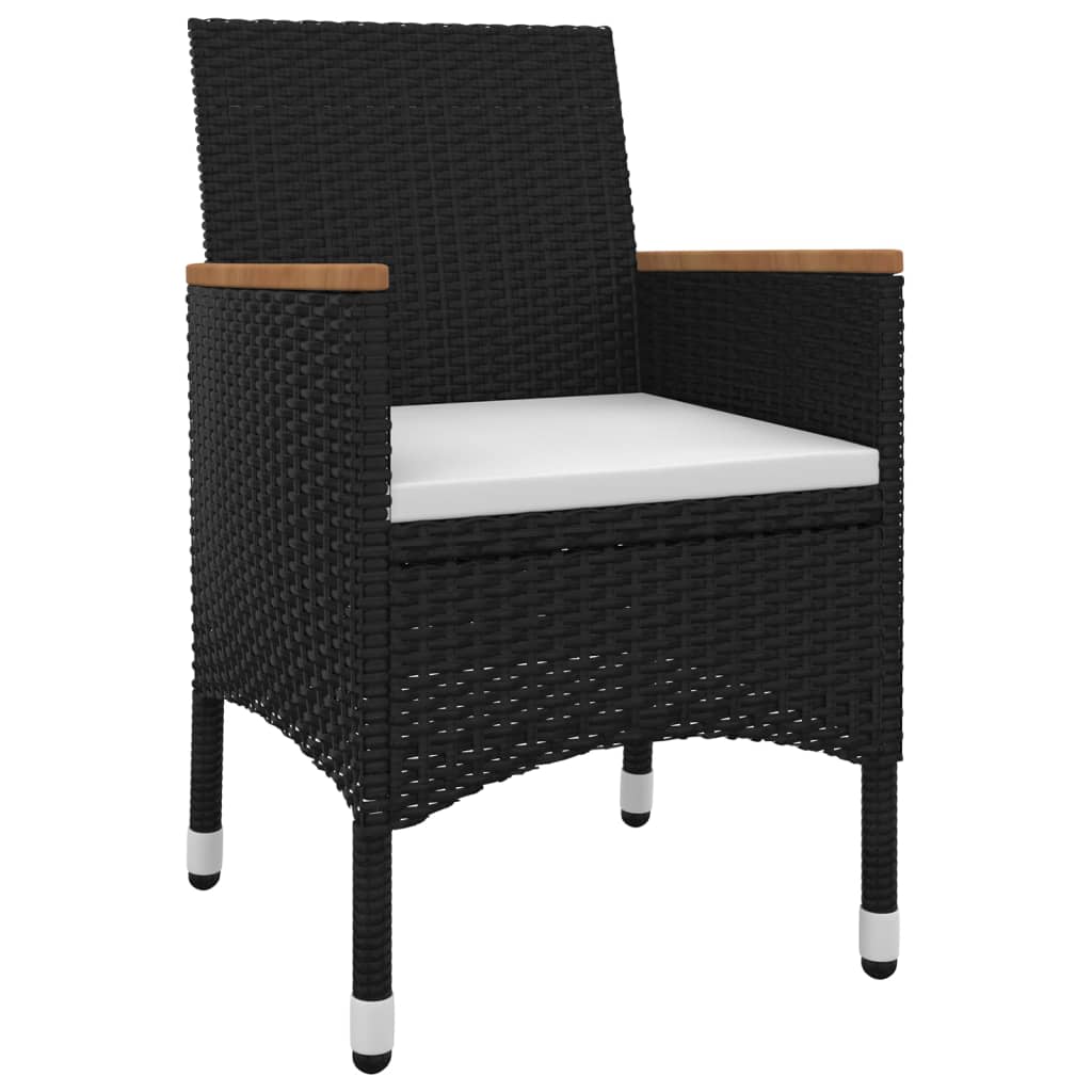 vidaXL 5-tlg. Garten-Essgruppe mit Auflagen Poly Rattan und Glas