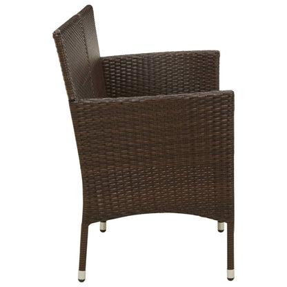 vidaXL Canapé de jardin 3 places avec coussins marron résine tressée