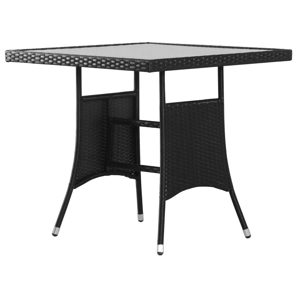 vidaXL Gartentisch Schwarz 80 x 80 x 74 cm Poly Rattan