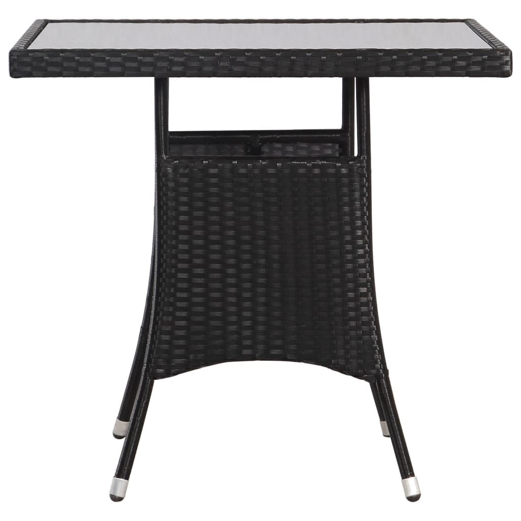 vidaXL Gartentisch Schwarz 80 x 80 x 74 cm Poly Rattan