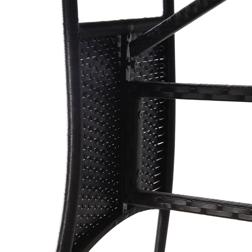 vidaXL Gartentisch Schwarz 80 x 80 x 74 cm Poly Rattan