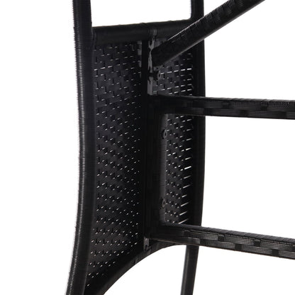 vidaXL Gartentisch Schwarz 80 x 80 x 74 cm Poly Rattan