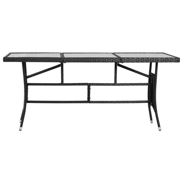 vidaXL Gartentisch Schwarz 170x80x74 cm Poly Rattan