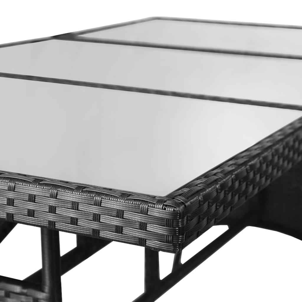 vidaXL Gartentisch Schwarz 170x80x74 cm Poly Rattan
