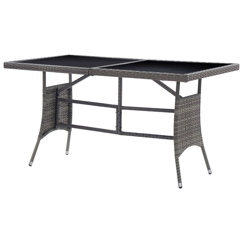 vidaXL Gartentisch Grau 140 x 80 x 74 cm Poly Rattan