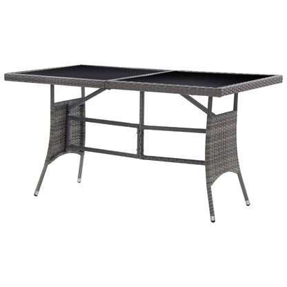 vidaXL Gartentisch Grau 140 x 80 x 74 cm Poly Rattan