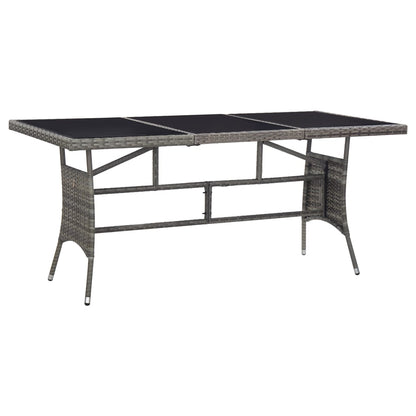 vidaXL Gartentisch Grau 170 x 80 x 74 cm Poly Rattan