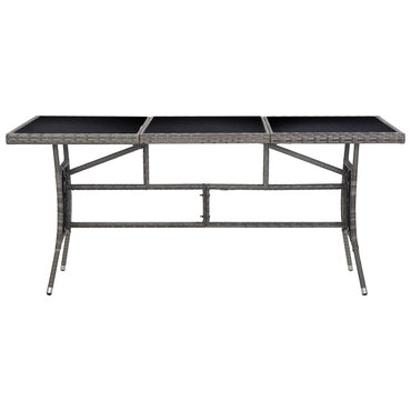 vidaXL Gartentisch Grau 170 x 80 x 74 cm Poly Rattan