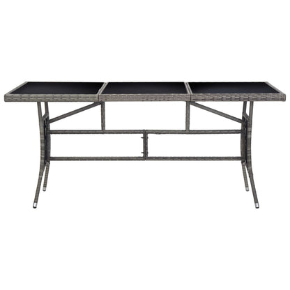 vidaXL Gartentisch Grau 170 x 80 x 74 cm Poly Rattan