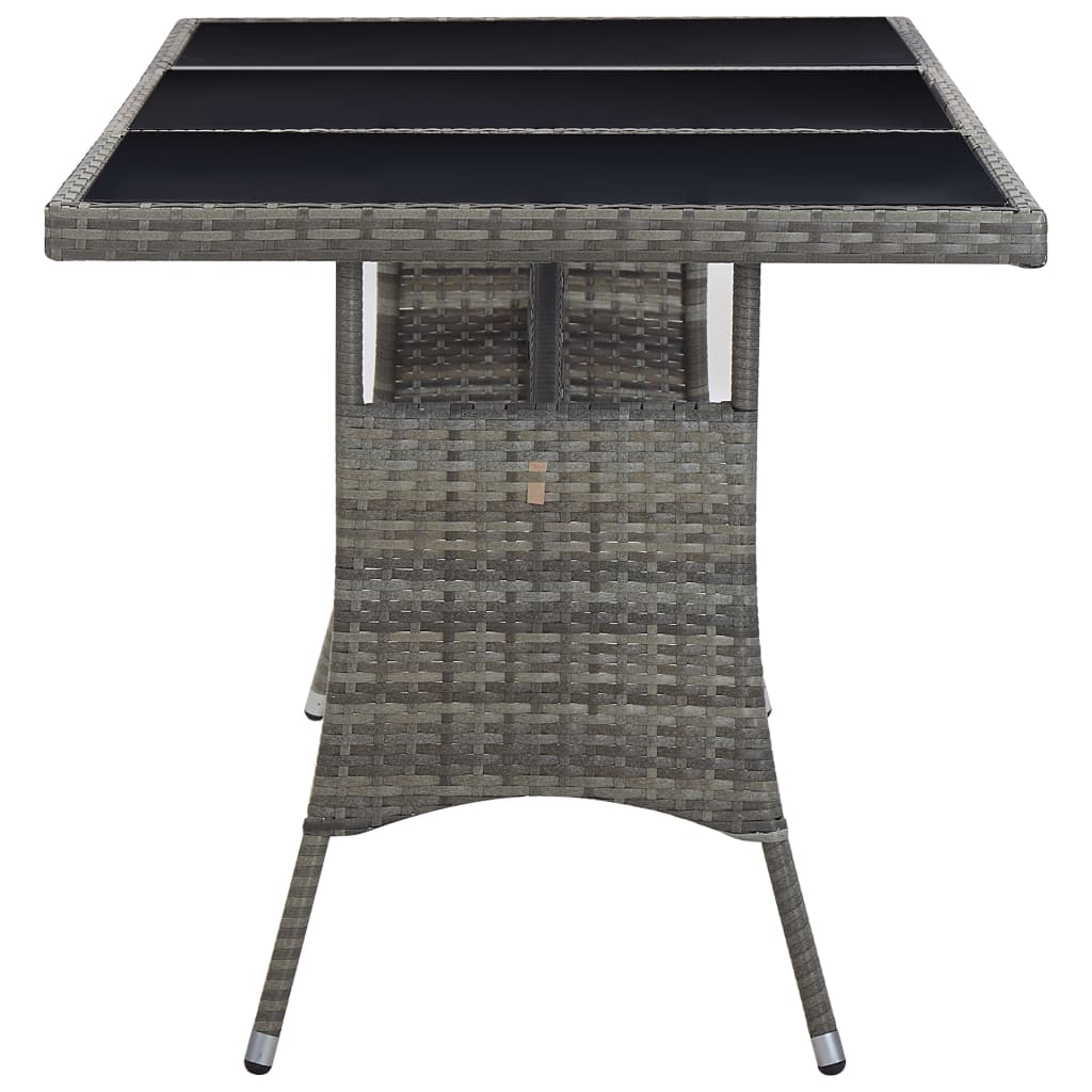 vidaXL Gartentisch Grau 170 x 80 x 74 cm Poly Rattan