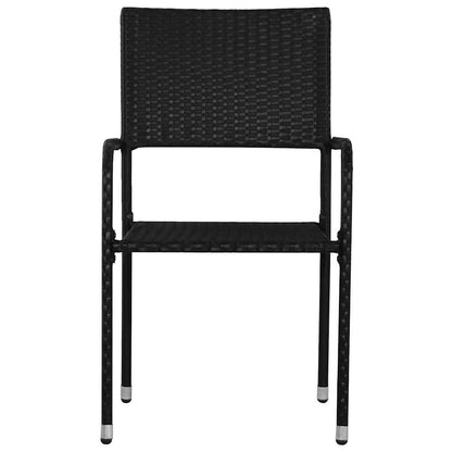 vidaXL Garten-Essstühle 4 Stk. Stapelbar Schwarz Polyrattan