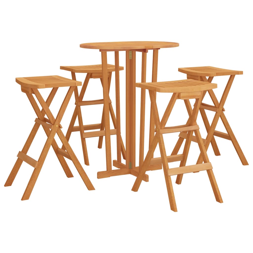 vidaXL 5-tlg. Bar-Set Klappbar Massivholz Teak