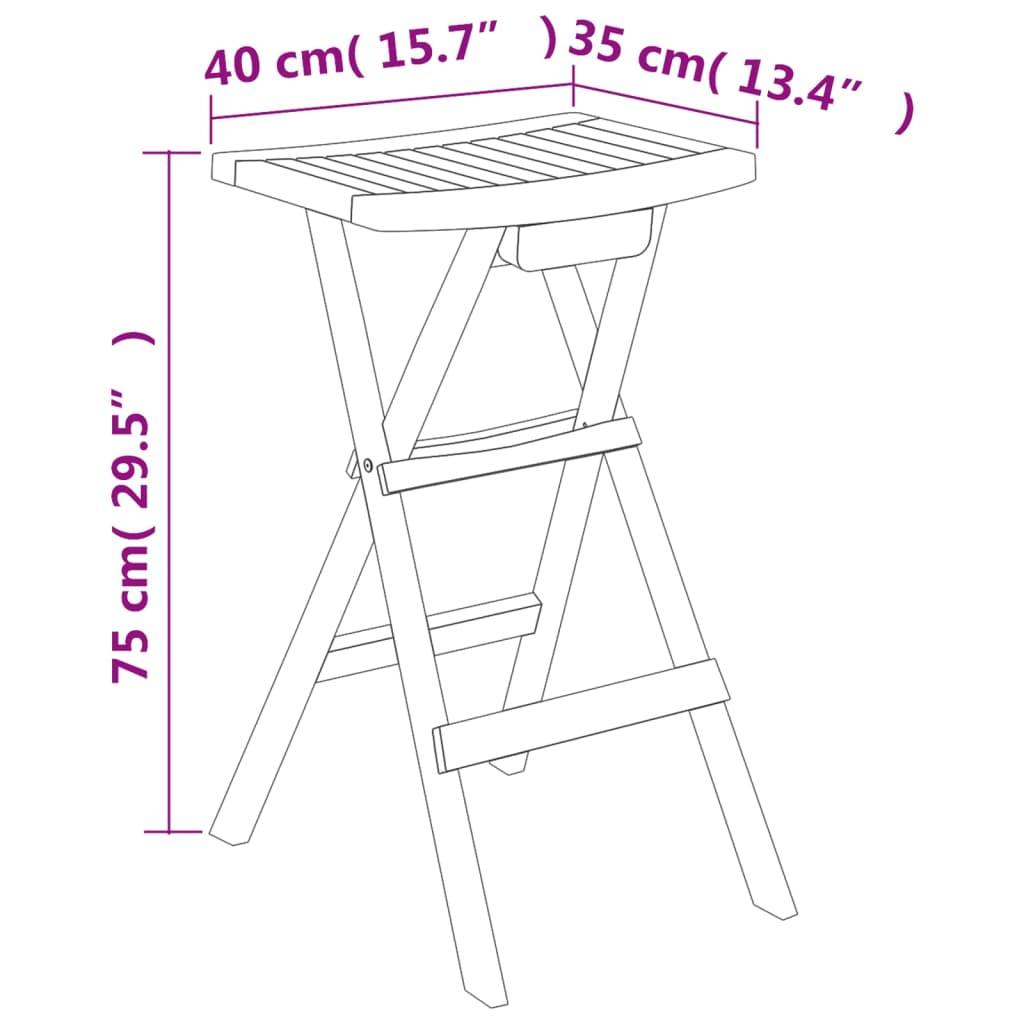 vidaXL 5-tlg. Bar-Set Klappbar Massivholz Teak