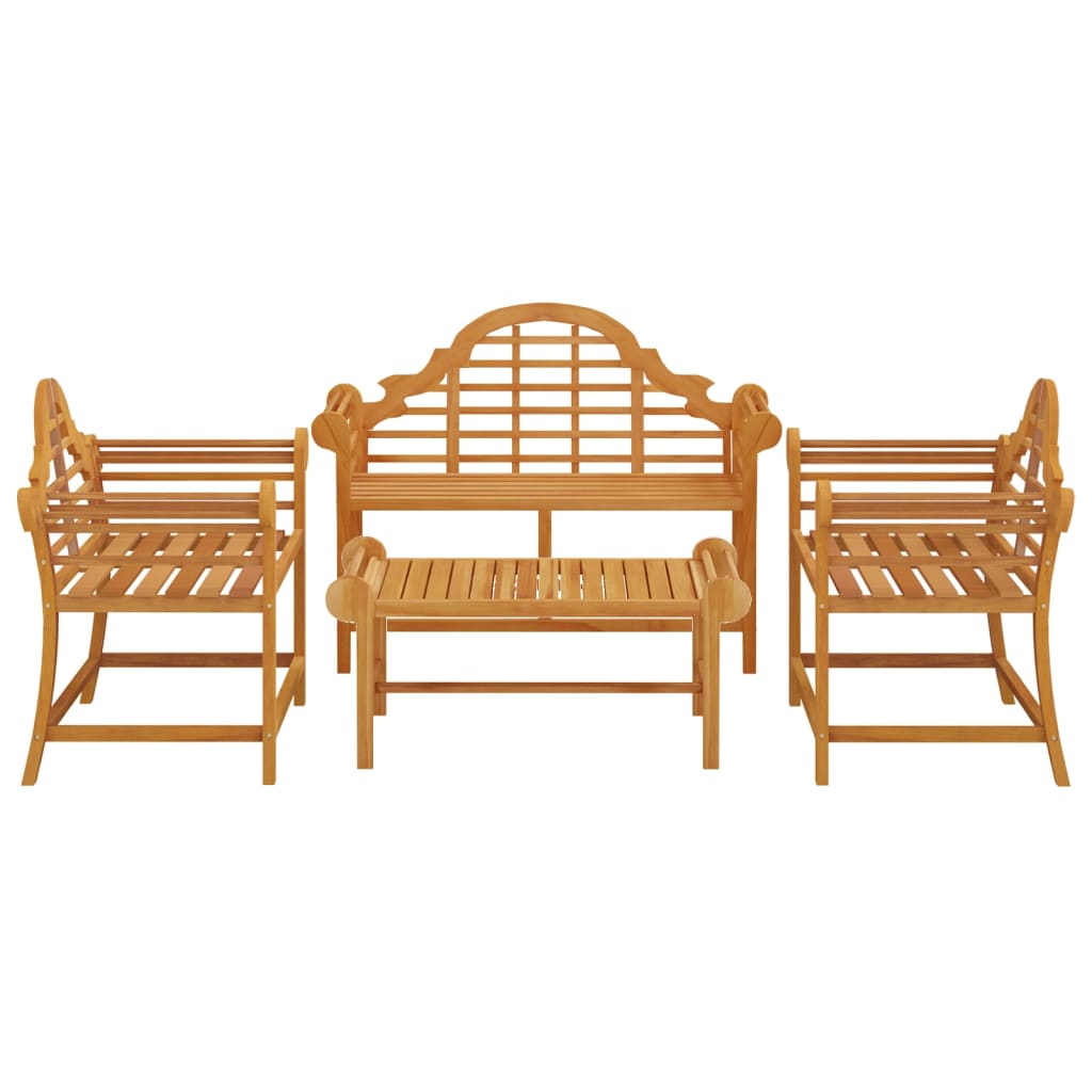 vidaXL 4-tlg. Garten-Lounge-Set Massivholz Teak