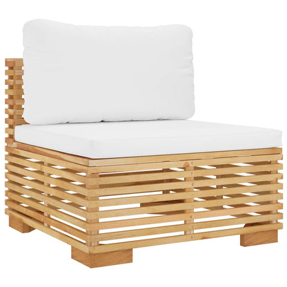 vidaXL Salon de jardin 4 pcs avec coussins Bois de teck massif