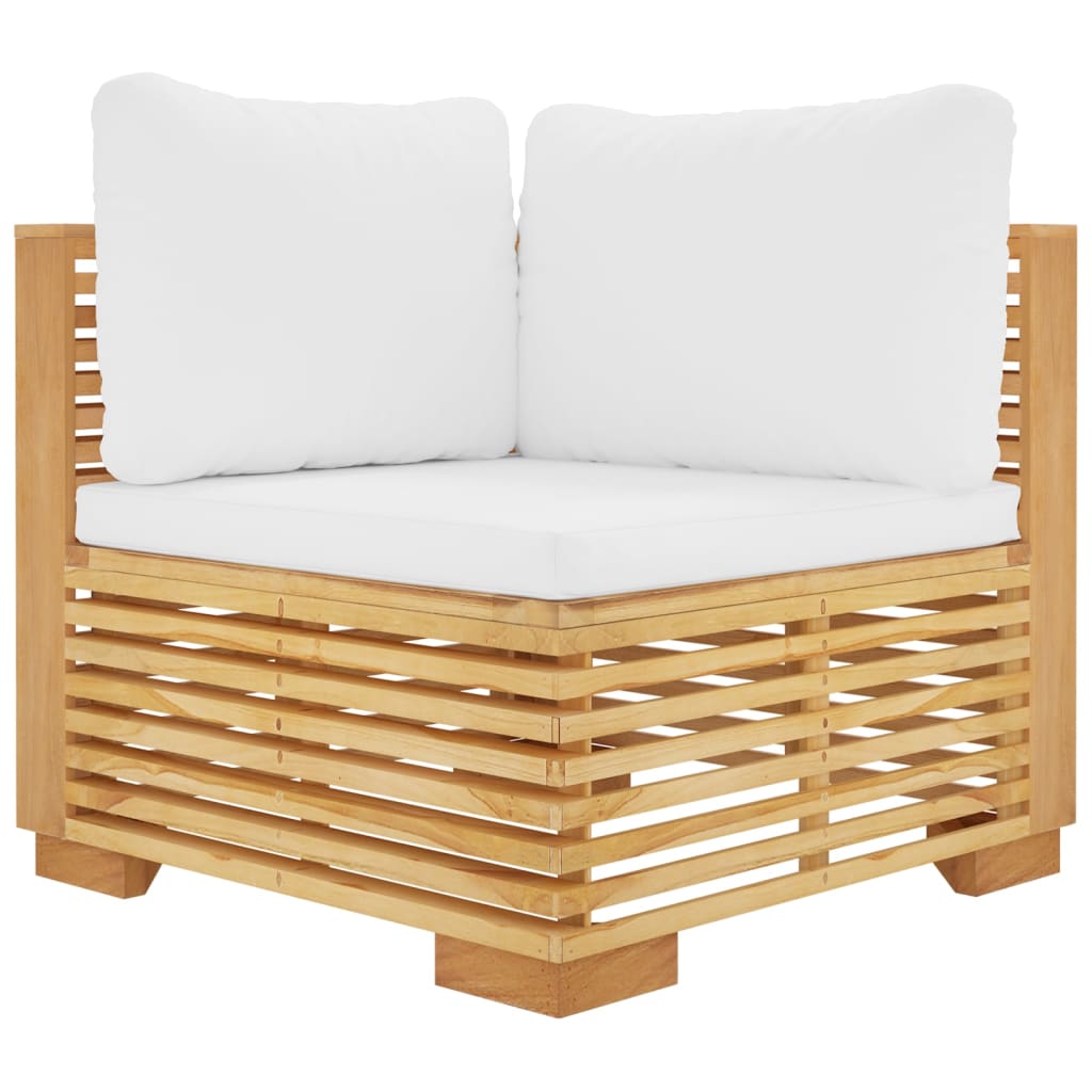 vidaXL Salon de jardin 4 pcs avec coussins Bois de teck massif